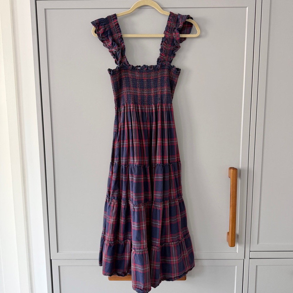Hill House Ellie Dress Navy Tartan Plaid (Small)